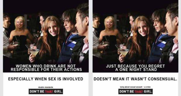 Two of the Don't Be that Girl posters