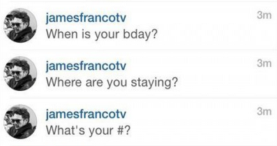 James Franco displays his charm